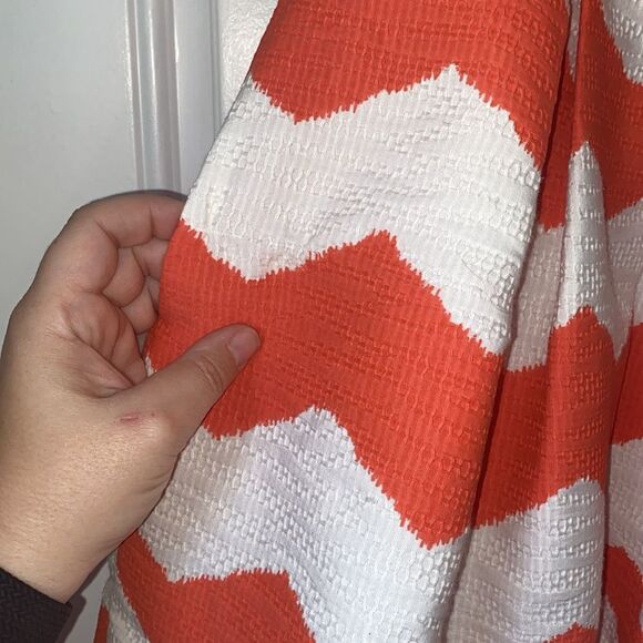 The Limited Coral and White Chevron Aline Dress Size 4 - Picture 8 of 10